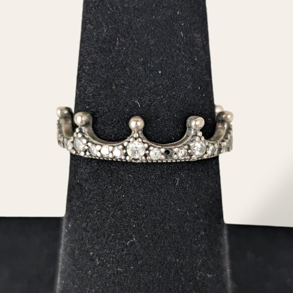 Pandora 925 Sparkling Crown Ring (sz 54/6.5) - Picture 7 of 11